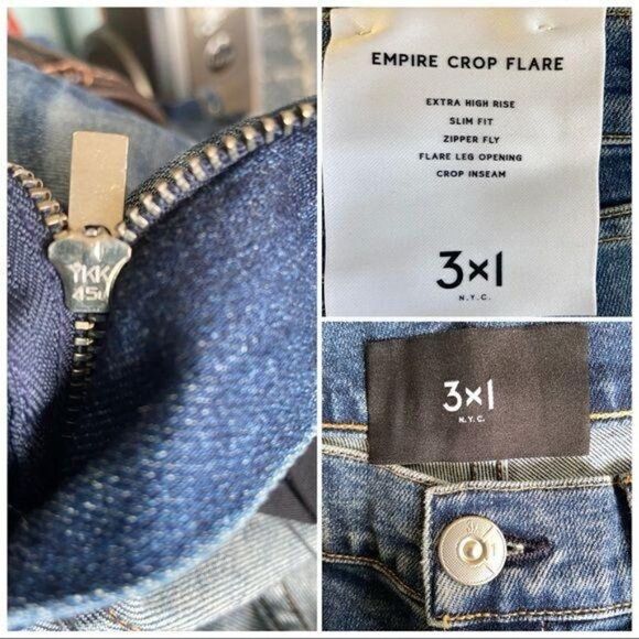 $245 High Waist Denim NWT Cropped Flare Slim Fit - Picture 8 of 8